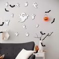 thumbnail image 4 of 25 Pcs Halloween Wall Decals 3D Ghost Wall Decor Reusable Self-Adhesive Vinyl Halloween Wall Stickers Happy Halloween Decorations Black White Spooky B, 4 of 4