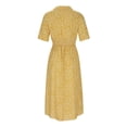 thumbnail image 2 of Abcnature Womens Maxi Dress, Women Bohemian Print Short Sleeve Button Bage Knee Length Dress, Plus Size Summer Casual Beach Party Long Dress Yellow XL, 2 of 4