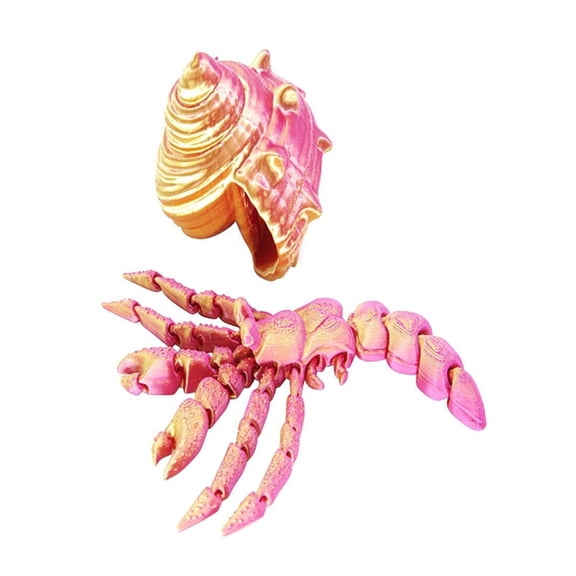 1pc 3D Printed Hermit Crab With Movable Joints, 3D Printed Articulated Hermit Crab Fidget 3D Printed Animal, 3D Printed Flexible Hermit Crab, Home Office Decor Christmas Birthday Gift
