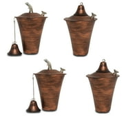 Legends International Kona Style Tabletop Tiki Torch Brushed Bronze - 4 Pack