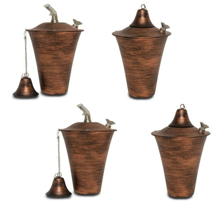 Legends International Kona Style Tabletop Tiki Torch Brushed Bronze - 4 Pack