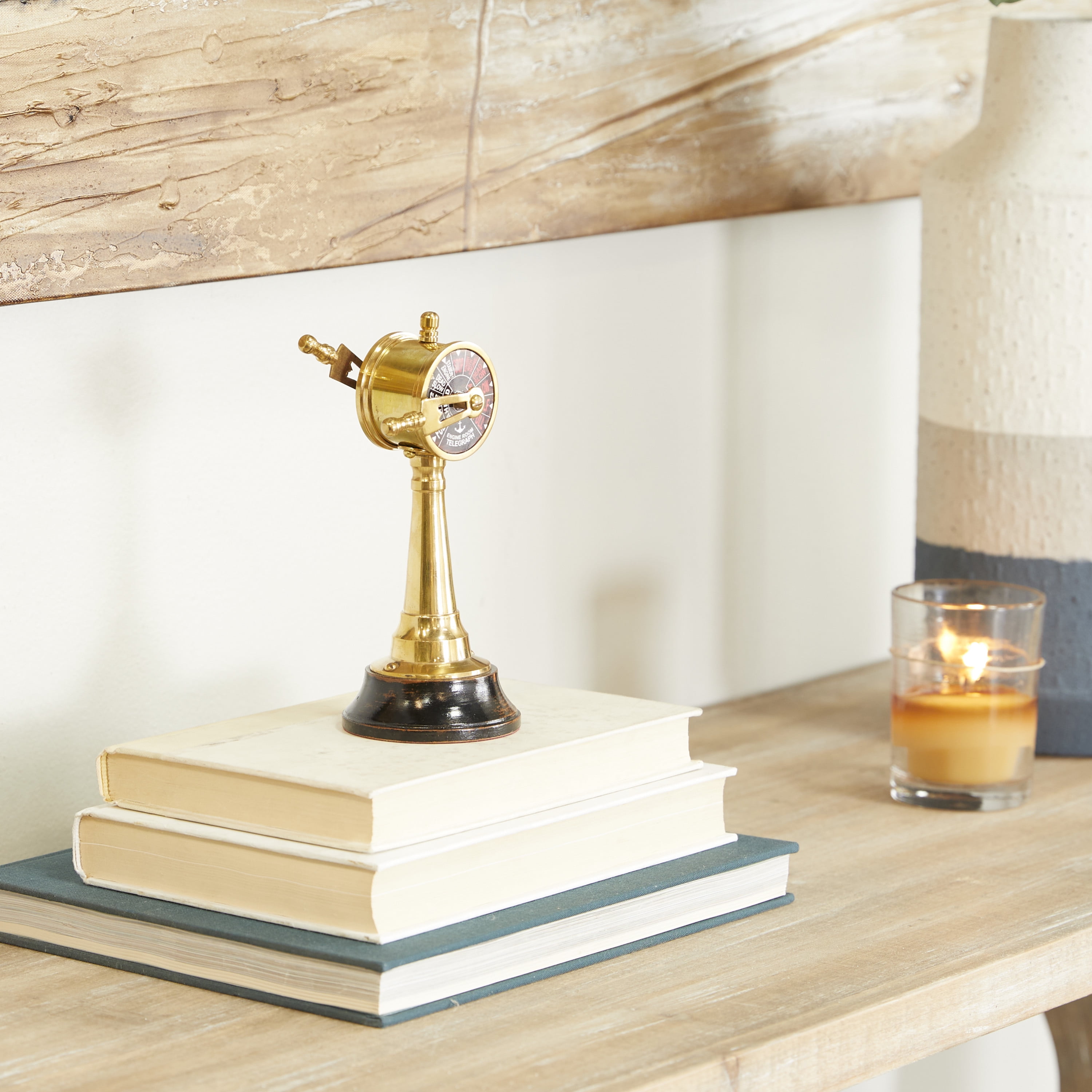 DecMode 3" x 7" Gold Metal Ship Telegraph, 1-Piece