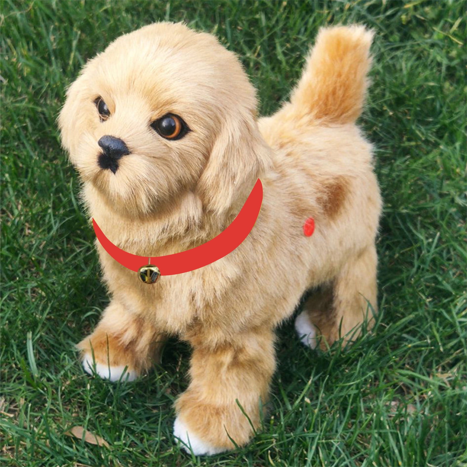 Twfbrm Touching Control Electronic Plush Puppy Dog Toy, Fun Interactive Toddler Toys,Walks,Barks,Lie,Dress Up Realistic Stuffed Animal Dog, Birthday Christmas Gift for Age 3-6 Years on Clearance-Glod