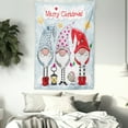 thumbnail image 3 of Christmas Tapestry, Cartoon Gnomes with Funny Noses Stars and Tiny Bird Xmas Composition, Wall Hanging for Bedroom Living Room Dorm Decor, 60W X 80L Inches, Pale Blue Multicolor, by Ambesonne, 3 of 5