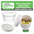 thumbnail image 3 of EcoQuality Disposable White Paper Soup Containers with Lids - Paper Ice Cream Cups - Disposable Dessert Bowls Cold, Frozen Yogurt Cups - Food Storage, Microwavable, Freezer Safe, Take Out (25, 12oz), 3 of 3