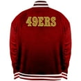 thumbnail image 4 of Men's Mitchell & Ness Scarlet/Silver San Francisco 49ers Big & Tall Throwback Reversible Full-Zip Jacket, 4 of 5