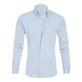 thumbnail image 3 of KIHOUT Chemises à Manches Longues pour Hommes Décontractées à la Mode Col Rabattu Bouton Fermeture Éclair Chemise Blouse LB/M, 3 of 3