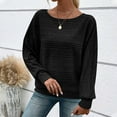 thumbnail image 4 of Women's Fall Long Sleeve Crewneck Sweater Shirt - Soft Lightweight Polyester Batwing Sleeve Tunic Top, Business Casual Ribbed Pullover Blouse for Daily/Work Wear, 4 of 9