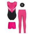 thumbnail image 4 of Zaldita Kids Girls Gymnastics Leotards Sparkly Ballet with Tumbling Shorts Yoga Leggings and Hairband Hot Pink 16, 4 of 7