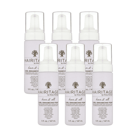 Hairitage Have It All Curl Enhancing Foam Mousse with Quinoa & Rice Protein for Frizz Control, 5 oz (Pack of 6)