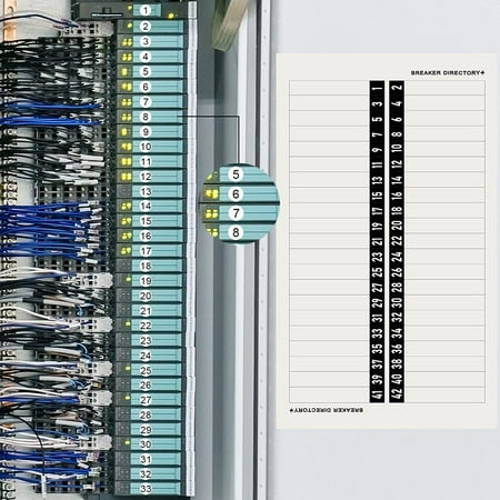 4 Pieces Circuit Breaker Directory Label Sticker Load Center Identification Sticker Adhesive Electrical Panel Sticker Breaker Number Sticker for Door ...
