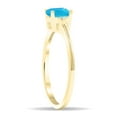 thumbnail image 2 of SZUL Women's Square Shaped Blue Topaz and Diamond Classic Band in 10K Yellow Gold, 2 of 5