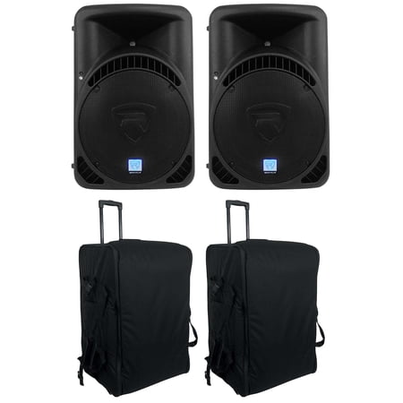 2 Rockville RPG15BT 15  Powered Bluetooth DJ Wireless Link Speakers+Rolling Bags price history on PriceWatchPro