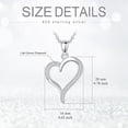 thumbnail image 5 of 925 Sterling Silver Rhodium 1.1mm Cable Chain Lobster Clasp 0.05ct Diamond Open Love Heart Necklace 18 Inch Jewelry Gifts for Women, 5 of 5