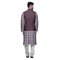 thumbnail image 3 of Atasi Printed Kurta Pajama Jacket Set Mandarin Collar Traditional Ethnic Shirt, 3 of 5