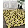 thumbnail image 2 of Ahgly Company Indoor Round Patterned Bright Gold Yellow Area Rugs, 3' Round, 2 of 6
