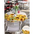 thumbnail image 5 of Outdoor Tablecloths with Umbrella Hole & Zipper, Yellow Sunflowers Round Tablecloths 60 Inch, Summer Floral Elegant Pastoral Botanical Waterproof Table Cloth, Patio/Pool/Picnic Table Covers, 5 of 8