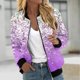 thumbnail image 1 of Chaquetas y abrigos casuales sin capucha de manga larga para mujer, chaqueta tipo cárdigan con bolsillo estampado, chaqueta con cremallera, abrigo casual de manga larga, abrigo de poliéster para mujer, 1 of 5