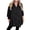 Black, variant on Womens V Neck Long Sleeve Chiffon Tops Solid Color Loose Ruffle Button Down Shirts Dressy Casual Blouses
