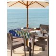 thumbnail image 2 of Outdoor Tablecloth with Umbrella Hole and Zipper, Navy Blue Christmas Snowman Square Table Cloth 60x60 Inch Waterproof Tablecloth, Xmas Tree Snowflake Botanical Picnic Table Cover for Patio Camping, 2 of 7