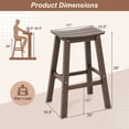 thumbnail image 3 of Gymax 29'' Patio Bar Stool Set of 4 w/ Curved Seat & Footrests for Backyard Outdoor Brown, 3 of 8