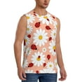 thumbnail image 2 of Bingfone Daisy and Ladybug Pattern Men's Tank Tops Workout Sleeveless Tee Shirts Running Beach Tanks for Men-Small, 2 of 8