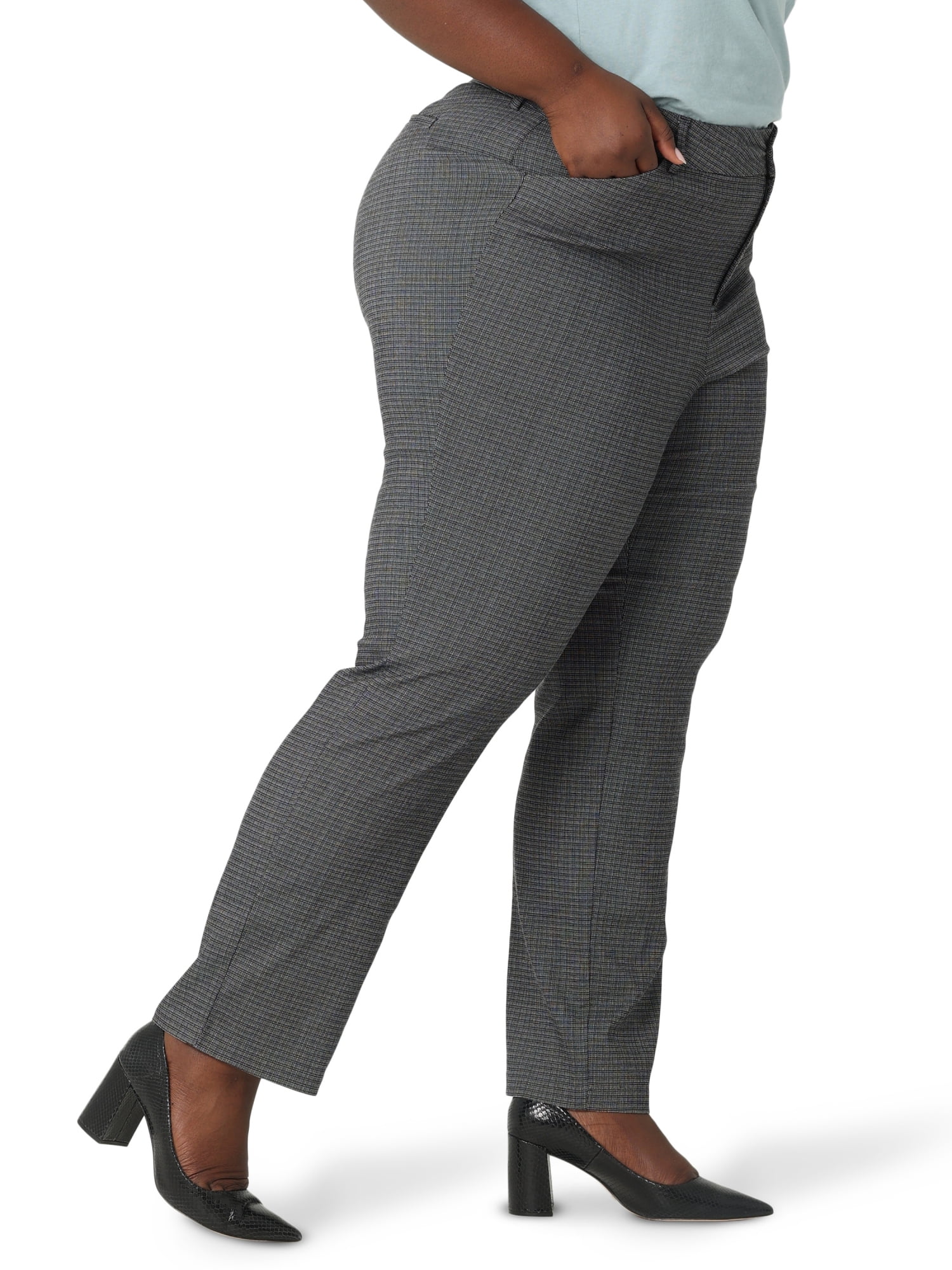 Lee Women's Plus Wrinkle Free Relaxed Fit Straight Leg Pant, Sizes 14-30