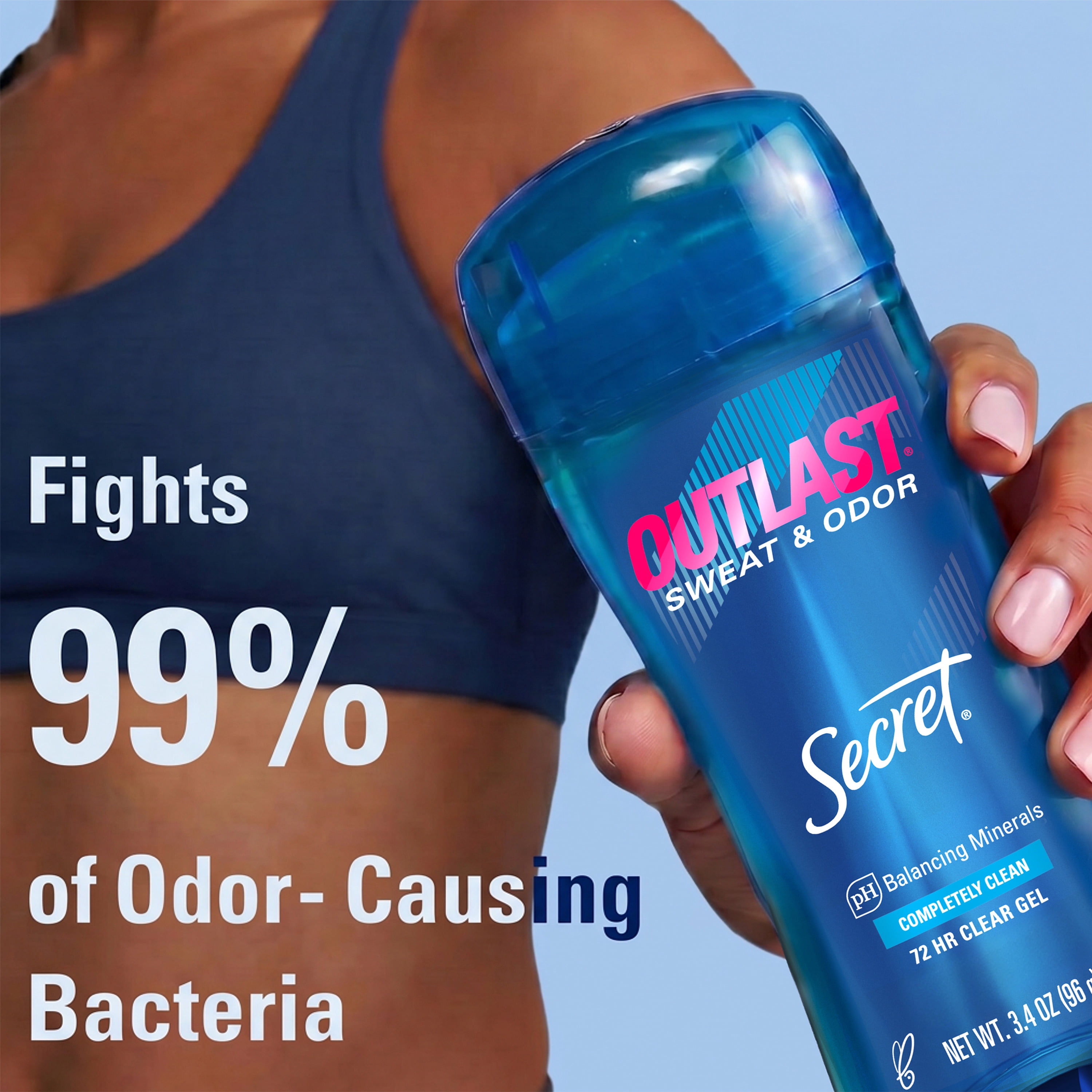 Secret Outlast Antiperspirant Deodorant for Women, Clear Gel, Completely Clean, 3.4 oz