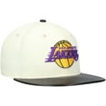 thumbnail image 3 of Men's New Era White/Black Los Angeles Lakers Faux Leather Visor Two-Tone 59FIFTY Fitted Hat, 3 of 6