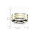 thumbnail image 6 of Titanium Real 14kt Yellow Inlay Flat 8mm Polished Band Size: 7; for Adults and Teens; for Women and Men, 6 of 6