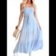 thumbnail image 1 of Vestido de Verano para Mujer, Estilo Bohemio, Informal, con Espalda Descubierta, Bandeau, Volantes y , para Playa Azul L, 1 of 10