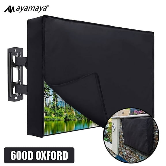 Outdoor TV Cover AYAMAYA Waterproof Weatherproof TV Protector with Zipper 600D Oxford for 30-32 inch LED LCD OLED TV(Black)