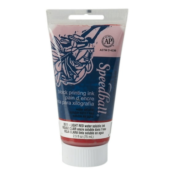 Speedball Block Printing Ink, Water-Based, 2.5 oz., Light Red
