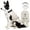 E, variant on Aximioll Dog Tuxedo Harness Suit, Formal Wedding Bandana Vest with Bow Tie, Elegant Pet Party Clothes Apparel for Small Medium Large Dogs Dress Up, White/M