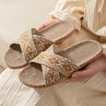 thumbnail image 3 of Mepaouo Womens Mens House Slippers Linen Indoor Outdoor Summer Beach Shoes Unisex Home Slide Shoes, 3 of 5