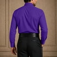 thumbnail image 5 of IROINNID Men Pleated Front Turndown Collar Button Front Long Sleeve Tuxedo Dress Shirt with Matching Bow Tie formal Wedding Banquet Ceremony Top(Purple,3XL), 5 of 8