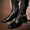 thumbnail image 2 of Oyedens Mens Oxfords Dress Shoes Ankle Booties Slouch Casual Leather Formal Work Short Boots for Men, 2 of 5