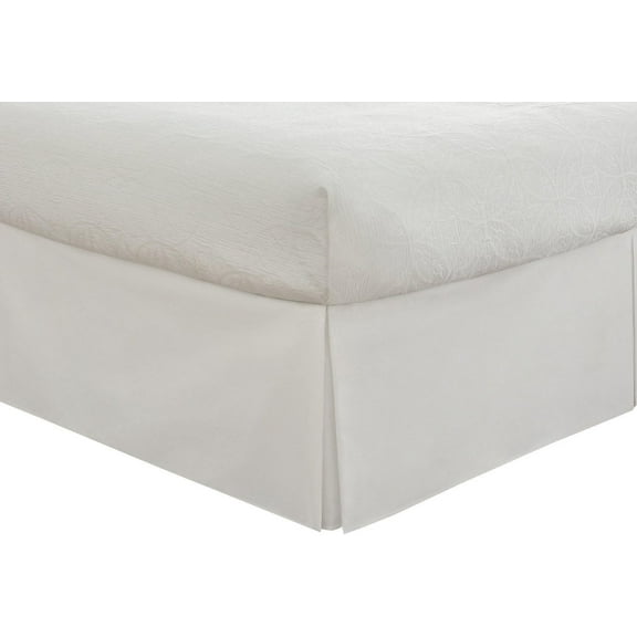 Sheetsnthings Wrinkle Free Bed Skirt 650TC (Twin XL, Solid White) Cotton Blend 650 Thread Count