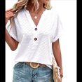 thumbnail image 1 of Tops Henley de Corta con Cuello en V para Mujer, Color , Talla M, 1 of 6