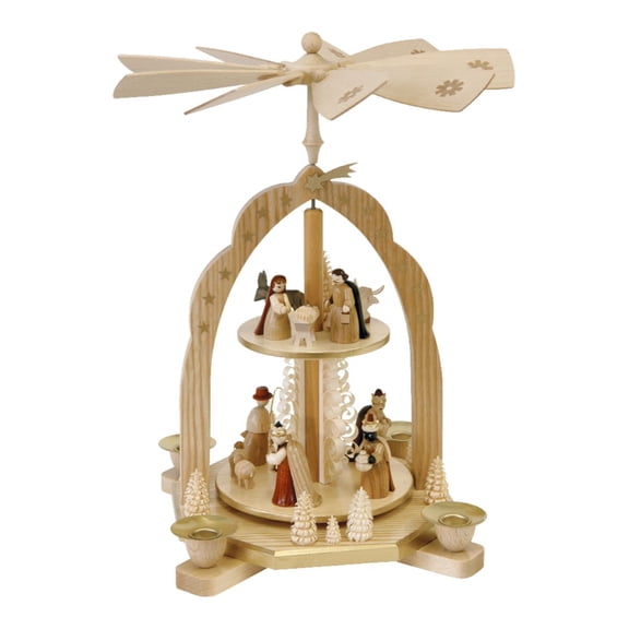 Alexander Taron 11.75" Richard Glaesser Nativity and Wisemen Christmas Pyramid Candle Holder