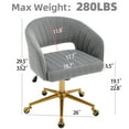 thumbnail image 2 of Westice Home Office Desk Chairs, Velvet Rolling Chair, Height Adjustable Swivel Vanity Chair, Ergonomic Chair for Study, Living Room Computer Room, Grey, 2 of 9