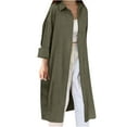 thumbnail image 2 of Maean Womens Long Button down Blouse Collared Oversized Baggy Tops Dressy Casual Flowy Coats, 2 of 4