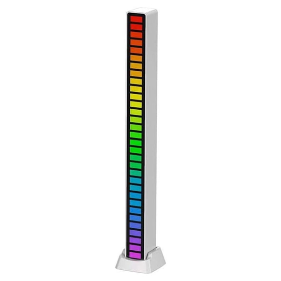 Inteprter RGB Colorful Rechargeable Light Gaming Voice Activated Wireless Ambient Type-c Lighting Control Accessory Lamp Charging Sound Iluminación y accesorios 32 Cuentas Blanco
