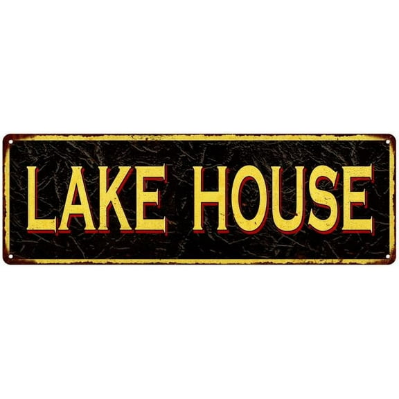 LAKE HOUSE Vintage Looking Metal Sign Home Decor 8x24 108240032017