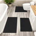 thumbnail image 6 of Bathroom Rugs Sets 3 Pieces, Ultra Thin Bath Mats Fit Under Door, Absorbent Quickly Dry Rubber Backing Braided Bath Mat Set, 6 of 10