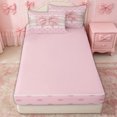 thumbnail image 4 of Erosebridal Cottage Plaid Bow Zipper Twin Comforter Sets with Fitted Sheet and 2 Pillowcases for Girls, Cute Polka Dot Buffalo Zipper Bedding Set, Pink Reversible, 4pcs, 4 of 7