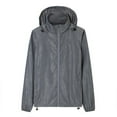 thumbnail image 2 of Xfvqtps Mens Hoodie Light Jacket Sun Protection Drawstring Zip up Long Sleeve Solid Color Dark Stripe Waterproof Lightweight Breathable Summer Top for Fishing Hiking Athletic Running Gray, 2 of 3