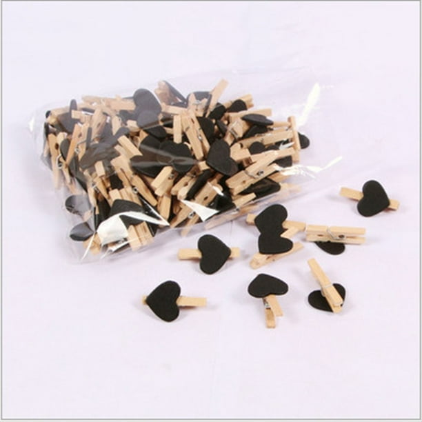 H CorazóN Amor Ropa de Madera Papel FotográFico Clavija Mini Pinza para la Ropa Clips para Postales DecoracióN de la Boda del Hogar PapeleríA