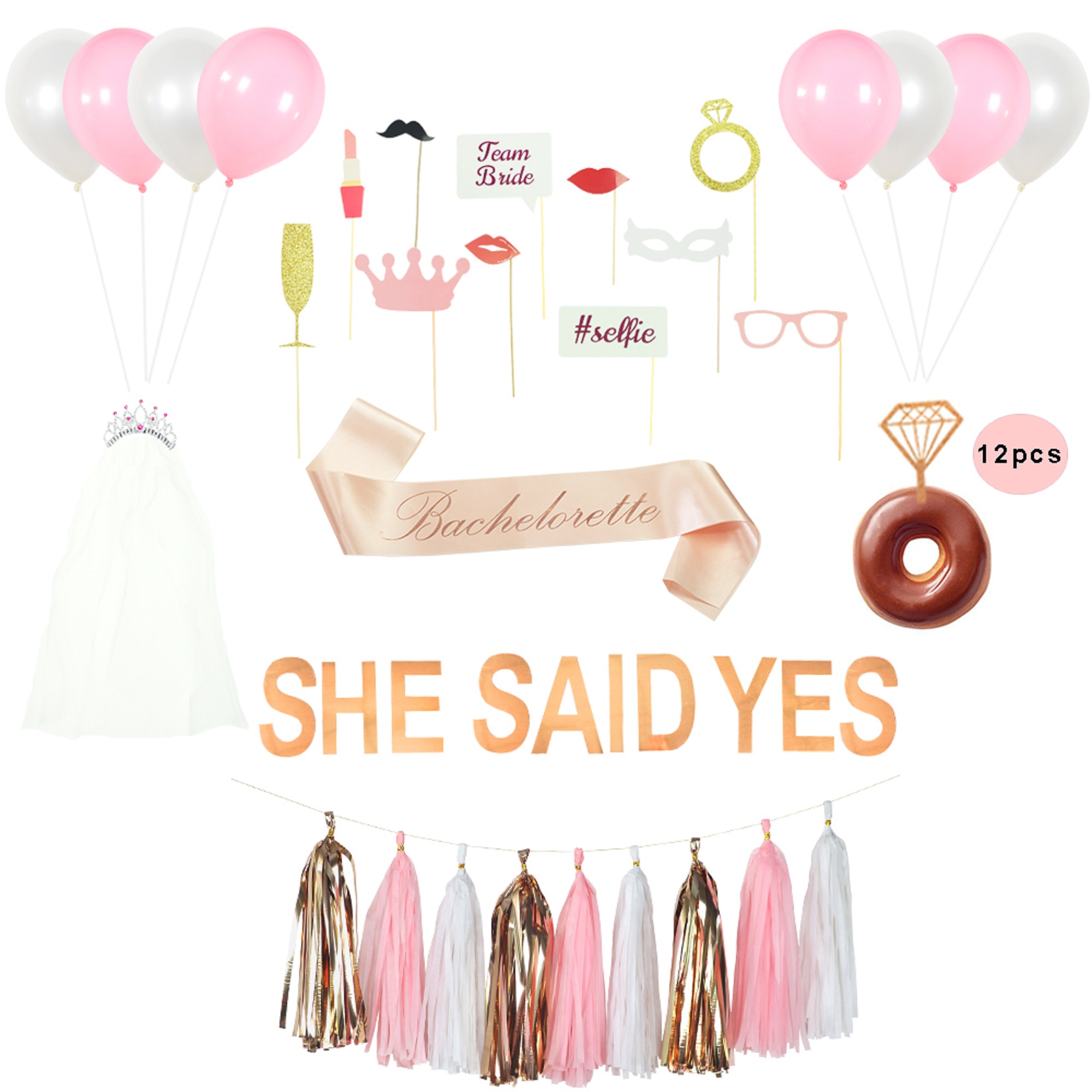Rose Gold Party Decoration 52ft Bridal Shower Supply Sweet Engagement
