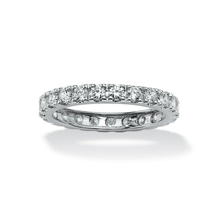 240 Tcw Round Cubic Zirconia Eternity Band In 10k White Gold